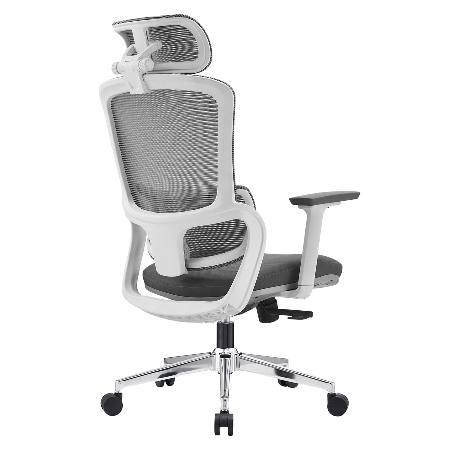 Elena High Back Fabric Seat Ergonomic Office Chair In Grey