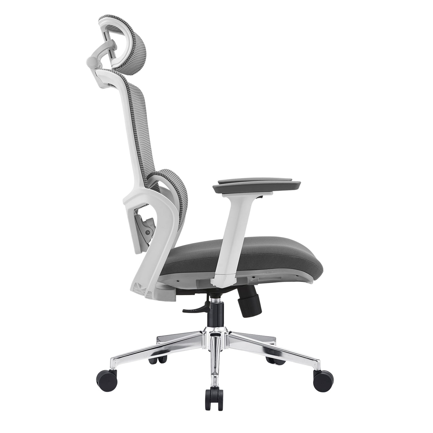 Elena High Back Fabric Seat Ergonomic Office Chair In Grey