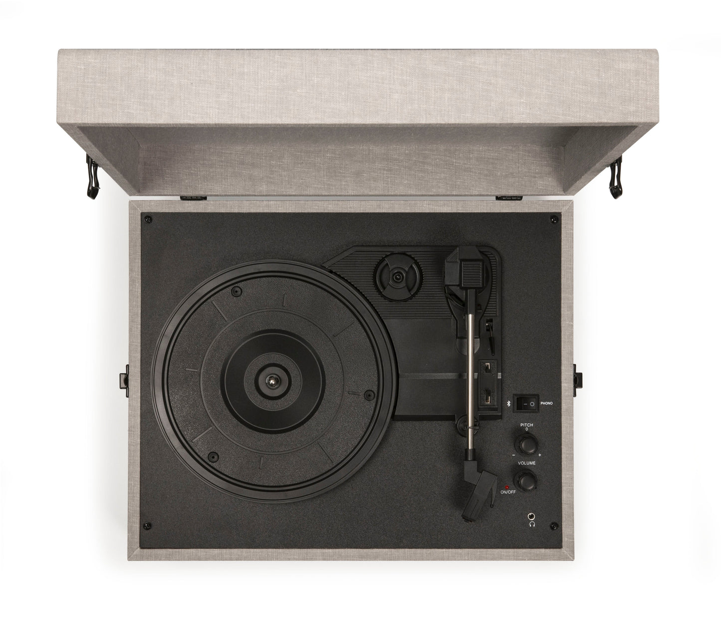 Crosley Voyager Bluetooth Portable Turntable - Grey + Bundled Crosley Record Storage Display Stand