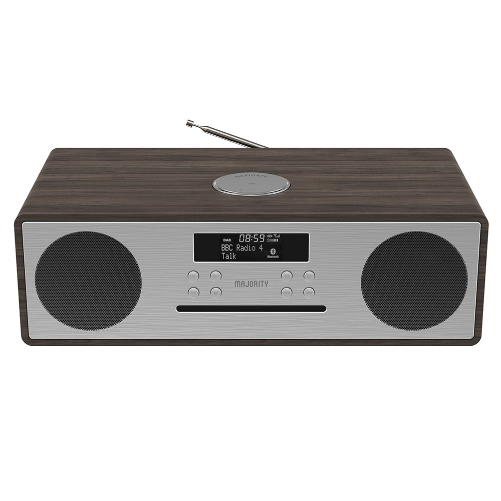 Majority Oakington Bluetooth, DAB Radio & CD Player-Walnut