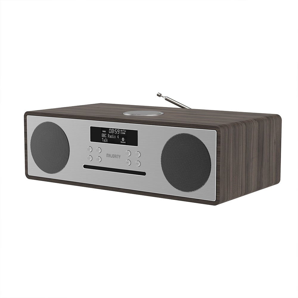 Majority Oakington Bluetooth, DAB Radio & CD Player-Walnut