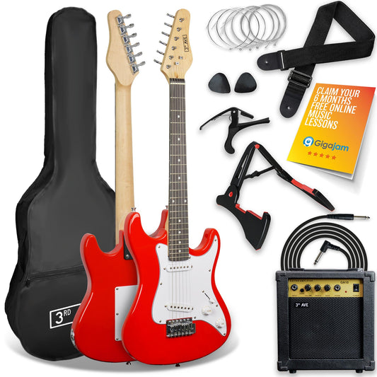 3rd Avenue 3/4 Size Electric Guitar - Red