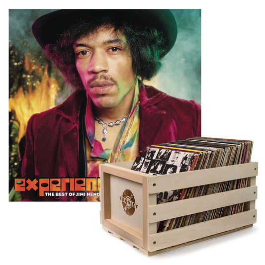 Crosley Record Storage Crate The Jimi Hendrix Experience Experience Hendrix: The Best of Jimi Hendrix Vinyl Album Bundle