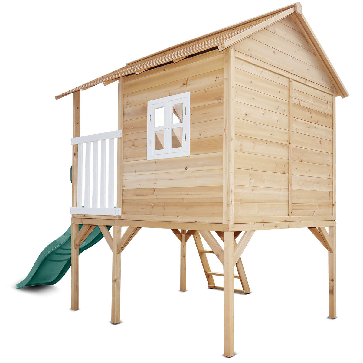 Lifespan Kids Archie Elevated Cubby House with Green Slide