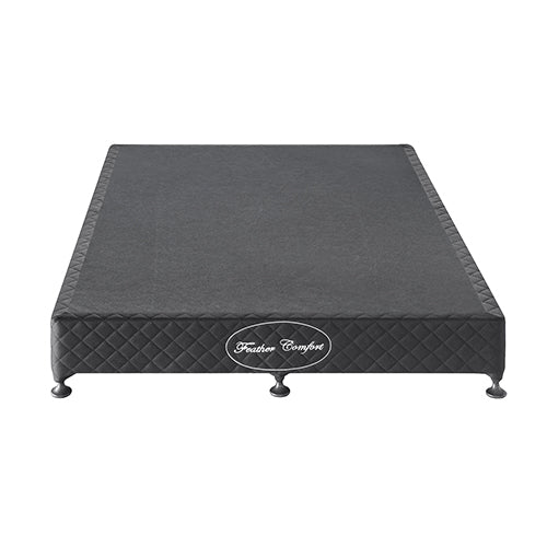 Mattress Base Ensemble Double Size Solid Wooden Slat in Charcoal with Removable Cover