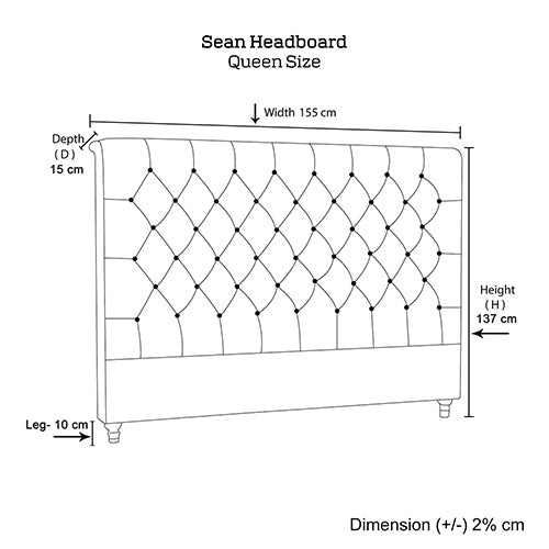 Bed Head Queen Size French Provincial Headboard Upholsterd Fabric Beige