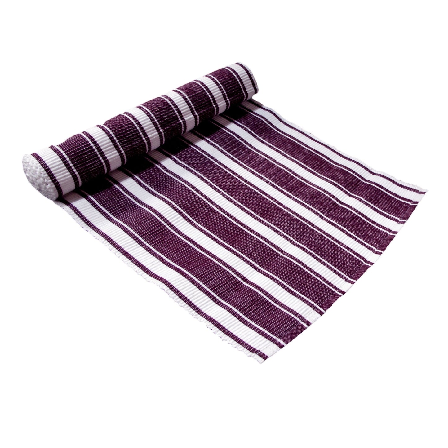 IDC Homewares Ribbed Pattern Table Runner Panama Narrow Aubergine