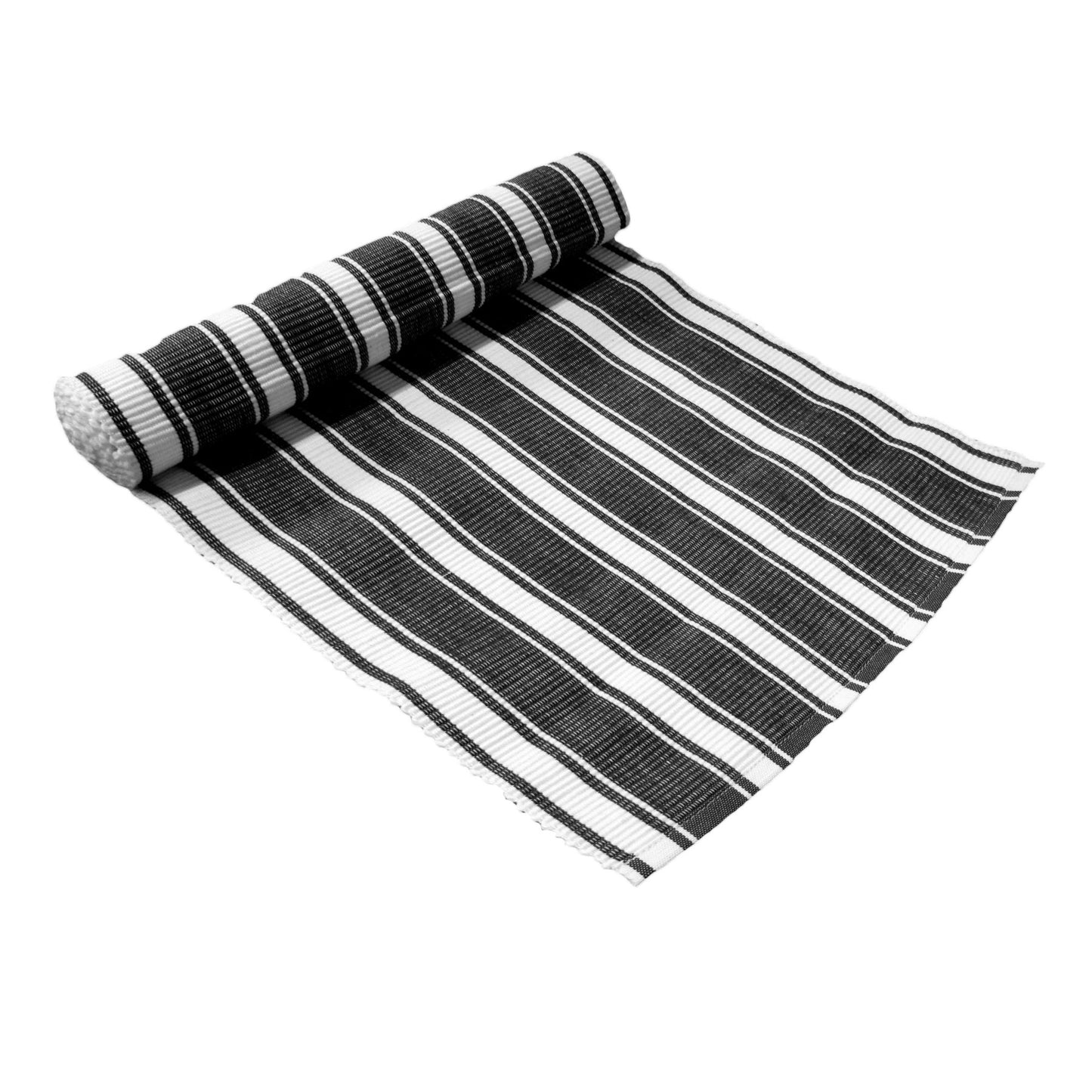 IDC Homewares Ribbed Pattern Table Runner Panama Narrow Black