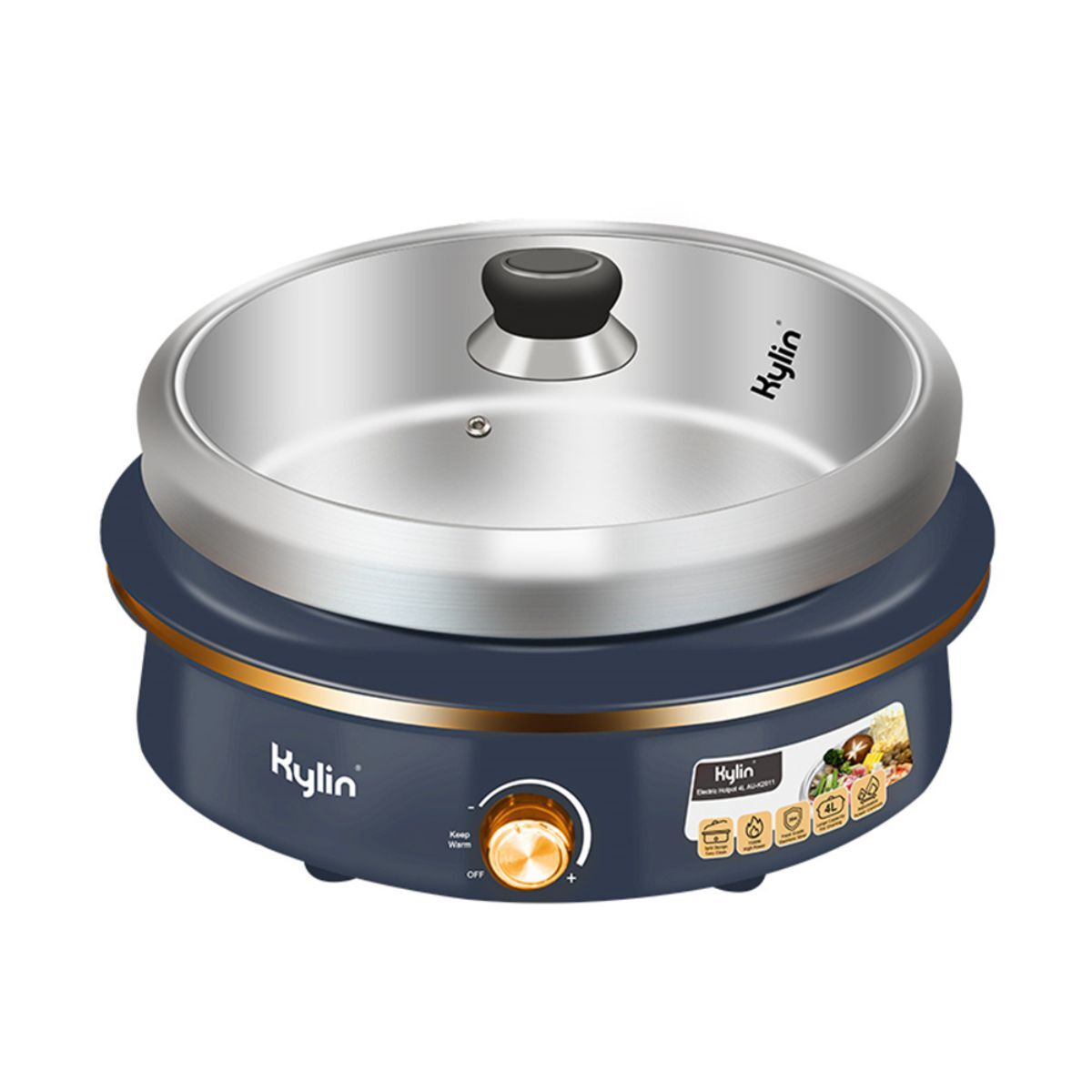 Kylin Electric 1500W Hotpot with Stainless Steel Inner Pot 4L AU-K2011