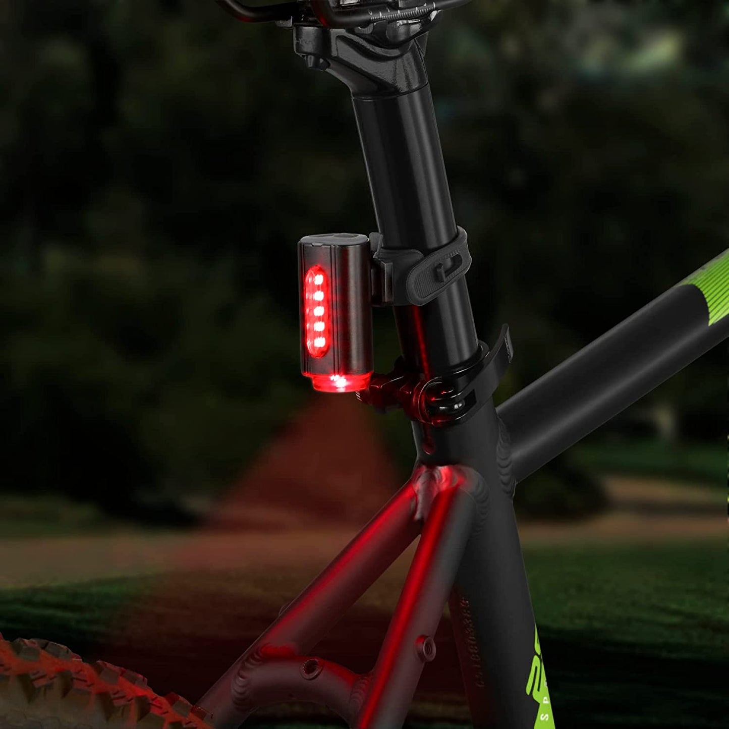 FischerBicycle Rear Light with 360 Floor Light for More Visibility and Protection, Rechargeable Battery