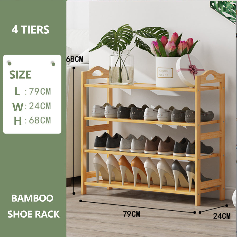 Multi-layers Bamboo Shoe Rack Storage Organizer Wooden Flower Stand Shelf(5 Layers)