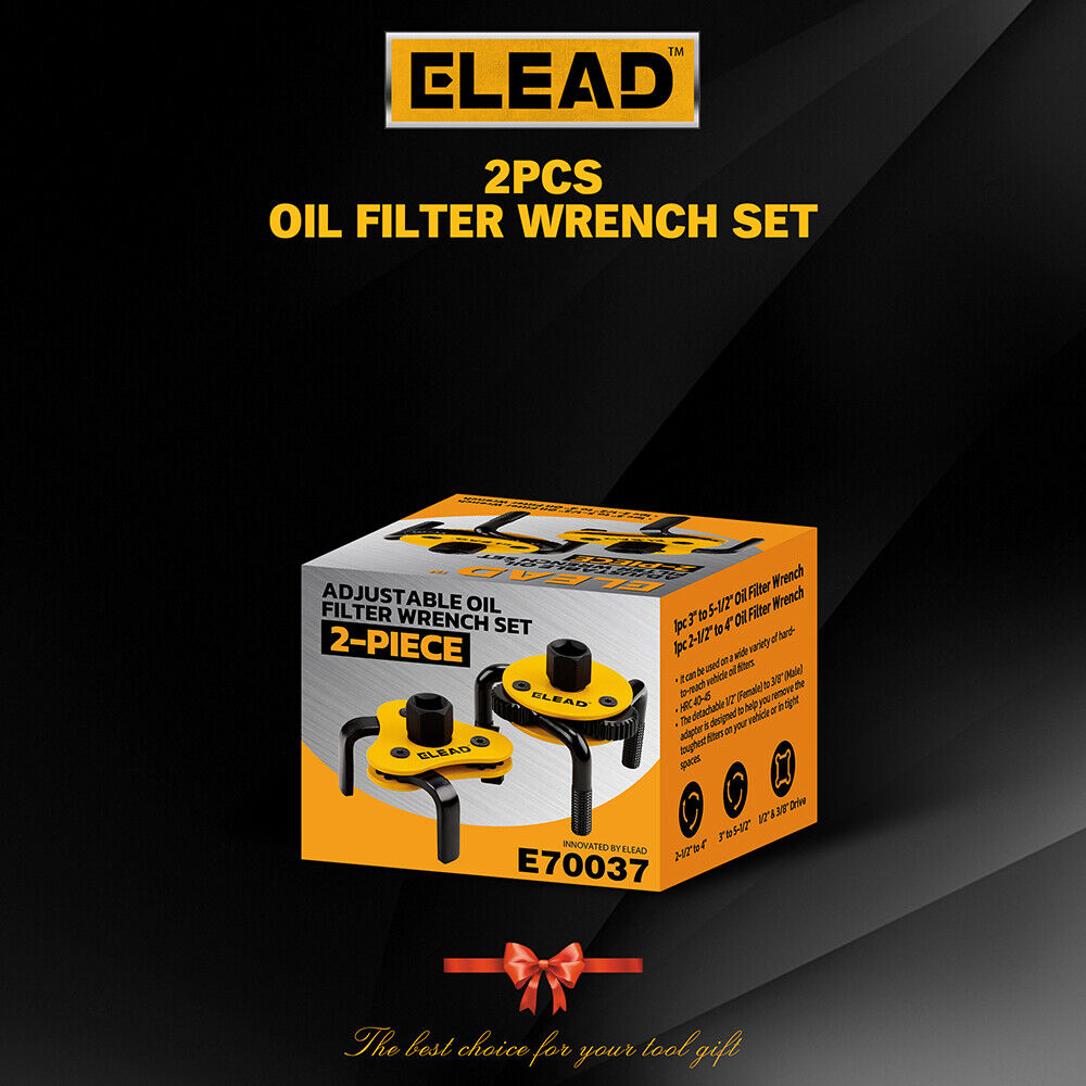 ELEAD 2Pcs Oil Filter Wrench Set Adjustable Oil Filter Change Set Engine Filters