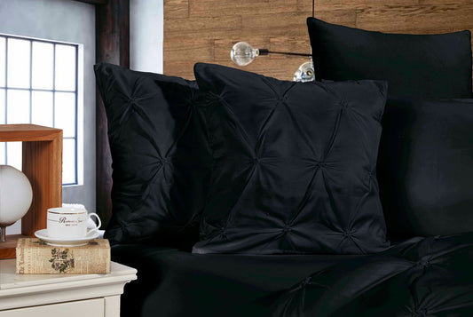 Diamond Pintuck Premium Ultra Soft Cushion Covers 2-Pack - Black