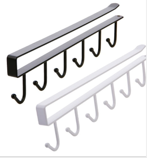 Under Cabinet Hanger 6 Hooks White