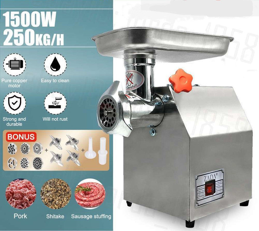 1.63HP Commercial Meat Mincer – Electric Grinder & Sausage Maker Filler, 1200W