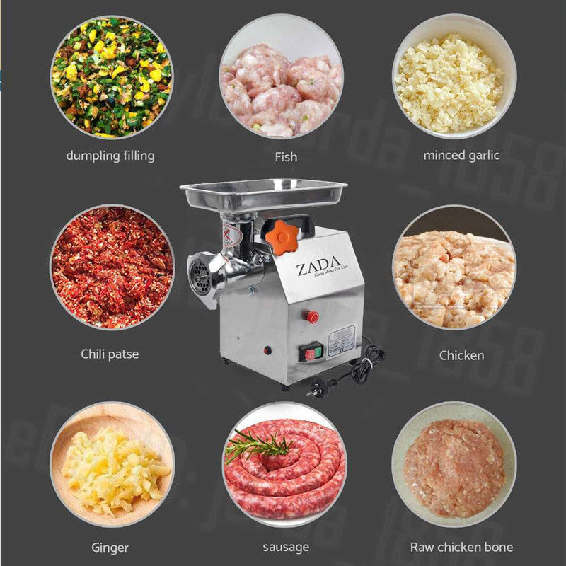 1.63HP Commercial Meat Mincer – Electric Grinder & Sausage Maker Filler, 1200W