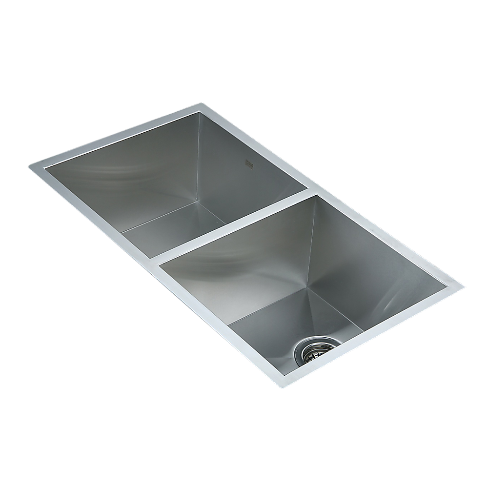 820x457mm Handmade Stainless Steel Undermount / Topmount Kitchen Laundry Sink with Waste