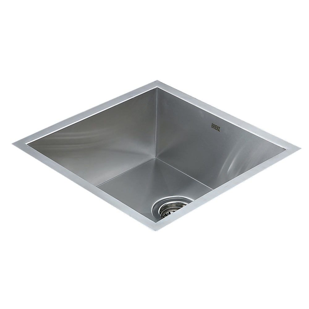 440x440mm Handmade Stainless Steel Undermount / Topmount Kitchen Laundry Sink with Waste