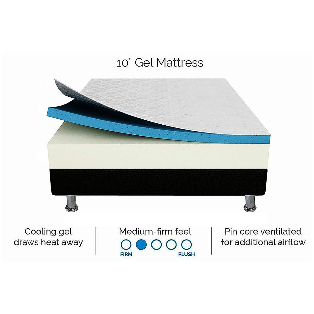 Palermo Queen 25cm Gel Memory Foam Mattress - Dual-Layered - CertiPUR-US Certified