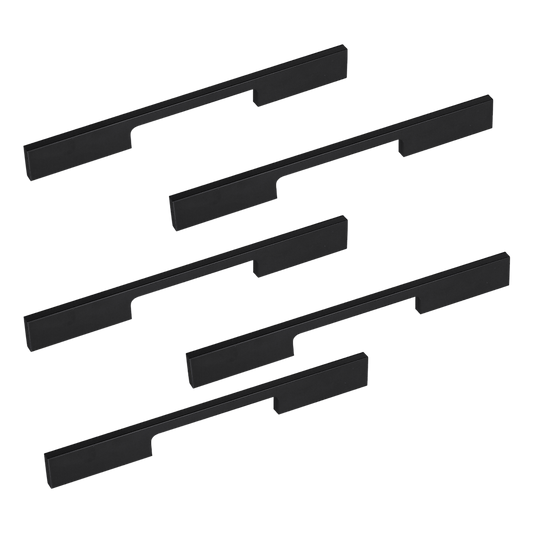 5 x 160mm Kitchen Handle Cabinet Cupboard Door Drawer Handles square Black furniture pulls