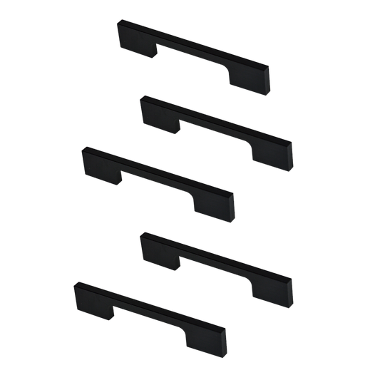 5 x 96mm Kitchen Handle Cabinet Cupboard Door Drawer Handles square Black furniture pulls