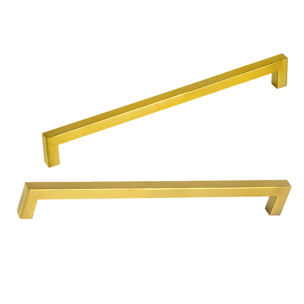 15x Brushed Brass Drawer Pulls Kitchen Cabinet Handles - Gold Finish 256mm