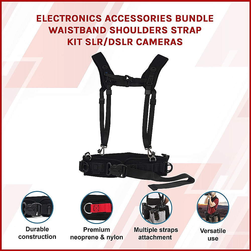 Electronics Accessories Bundle Waistband Shoulders Strap Kit SLR/DSLR Cameras