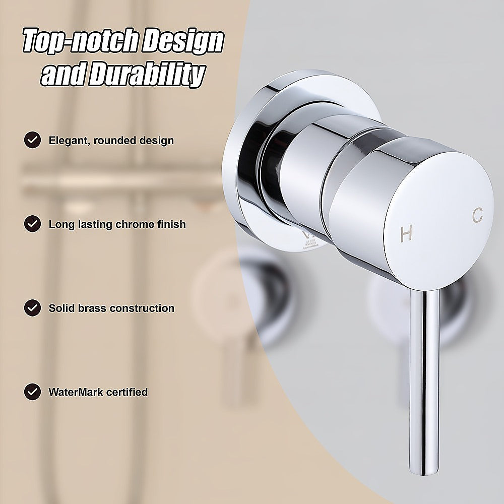 Single Round Shower Bath Mixer Tap Bathroom WATERMARK Approved