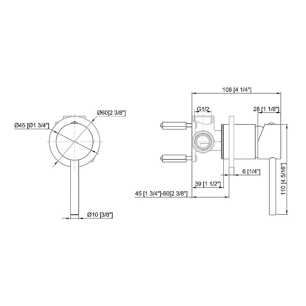 Single Round Shower Bath Mixer Tap Bathroom WATERMARK Approved