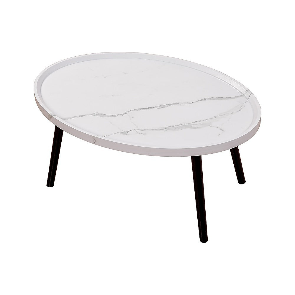 Oval Coffee Table Mid Century Modern Minimalist Display