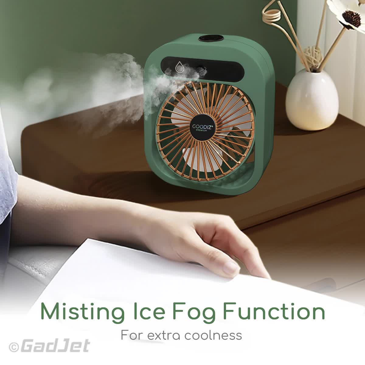 Blue color USB 2-in-1 Misting Fan & Humidifier – Portable Cooling and Humidifying Solution