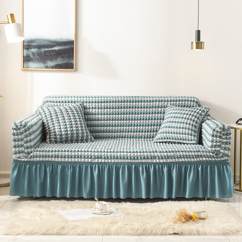 Elastic sofa cover-two-color blue (90-140cm)