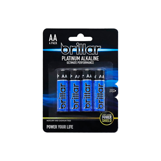 LR6 AA 1.5V - Brillar 4pk  AA Alkaline Alkaline Batteries  1.5V  LR6