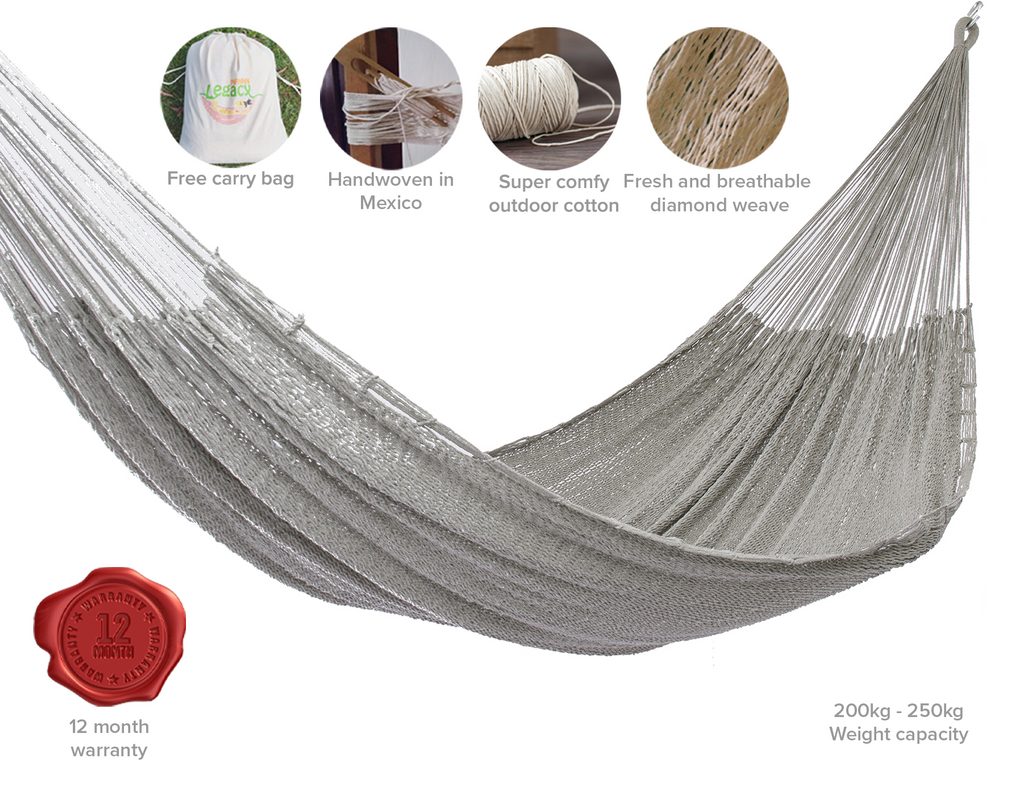 Mayan Legacy Jumbo Size Outdoor Cotton Mexican Hammock in Dream Sands Colour