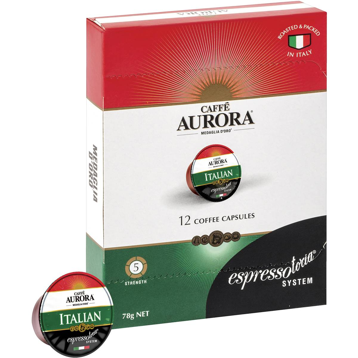 Caffe Aurora Italian Coffee Capsules 100g