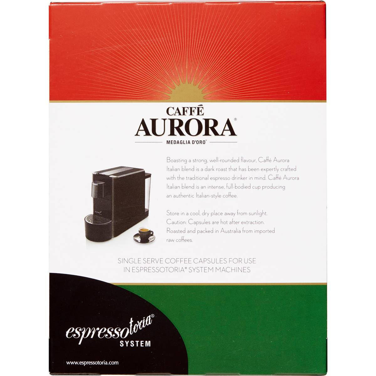 Caffe Aurora Italian Coffee Capsules 100g