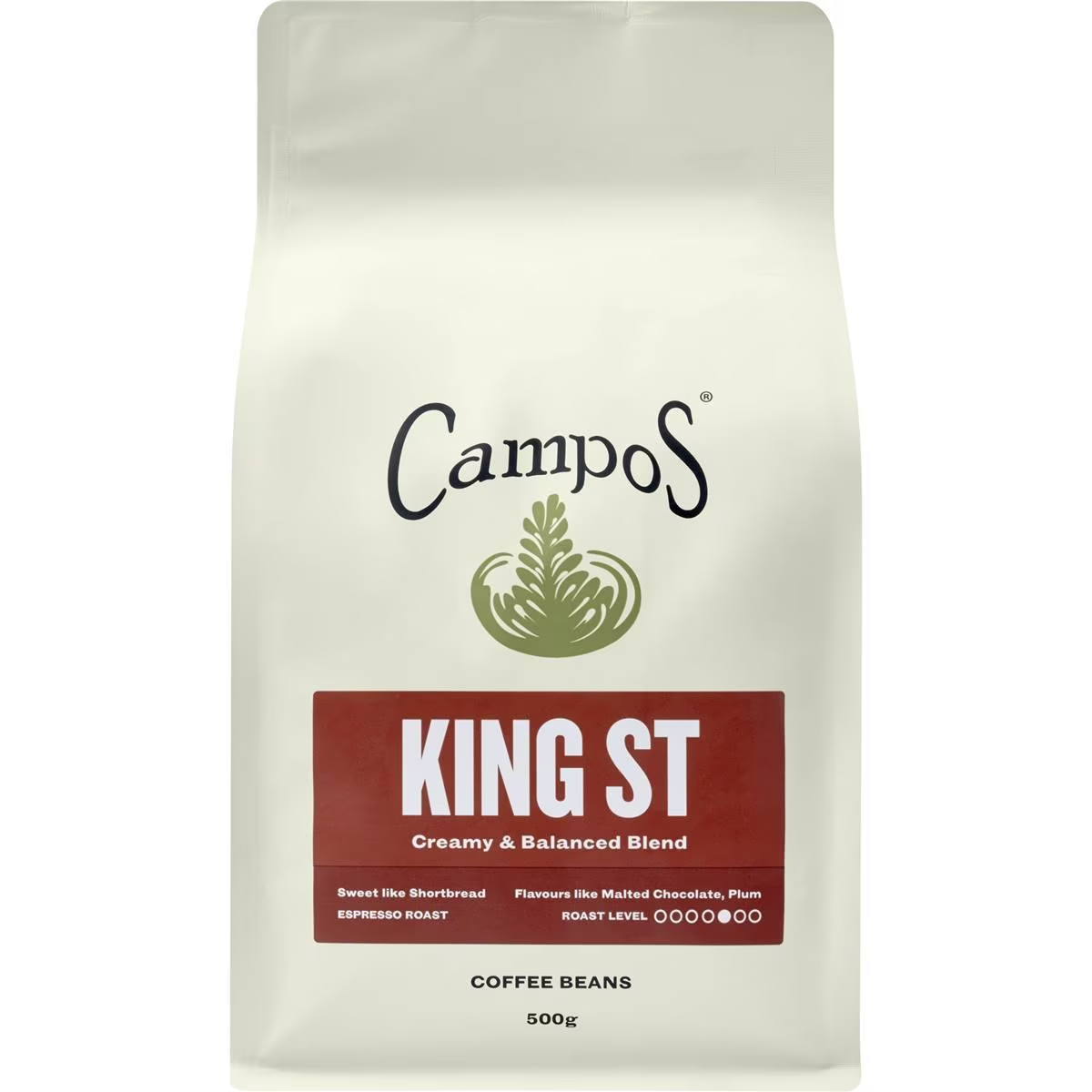 Campos King St Coffee Beans Creamy & Balanced Blend 500g