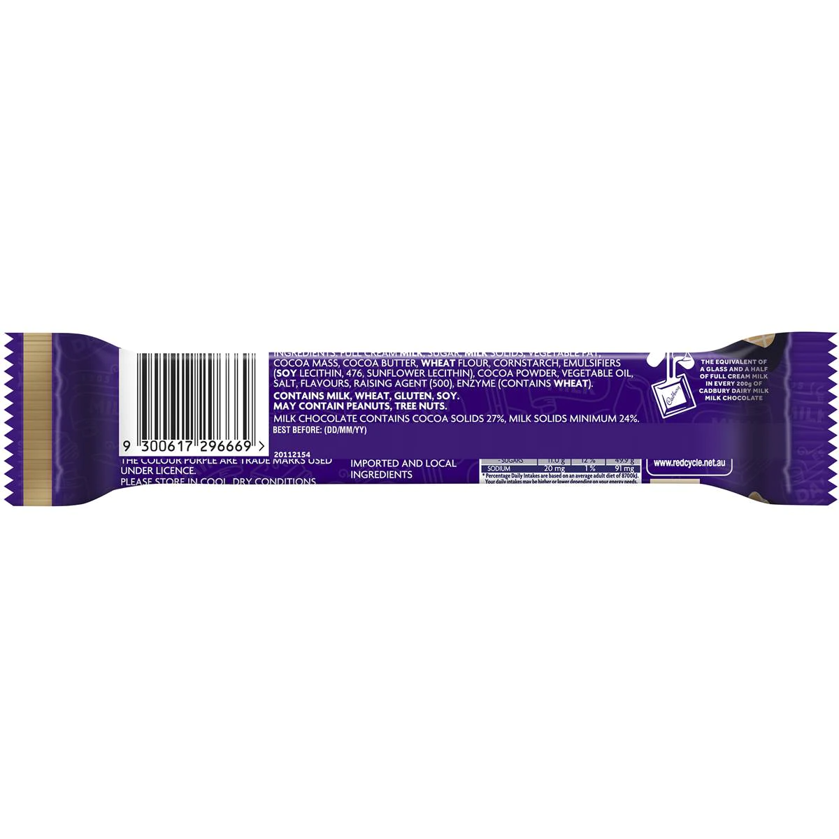 Cadbury Dairy Milk Breakaway Chocolate Bar 44g