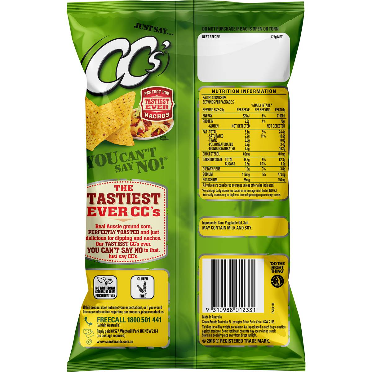 Cc's Corn Chips Original 175g