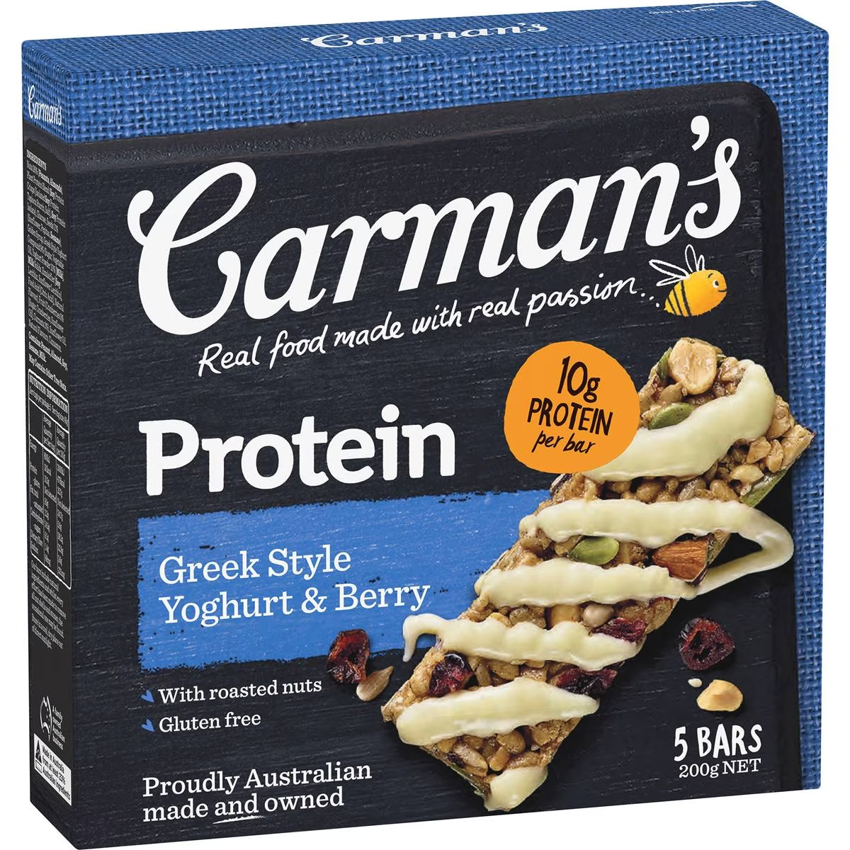 Carman's Protein Bars Greek Style Yoghurt & Berry 5 Pack