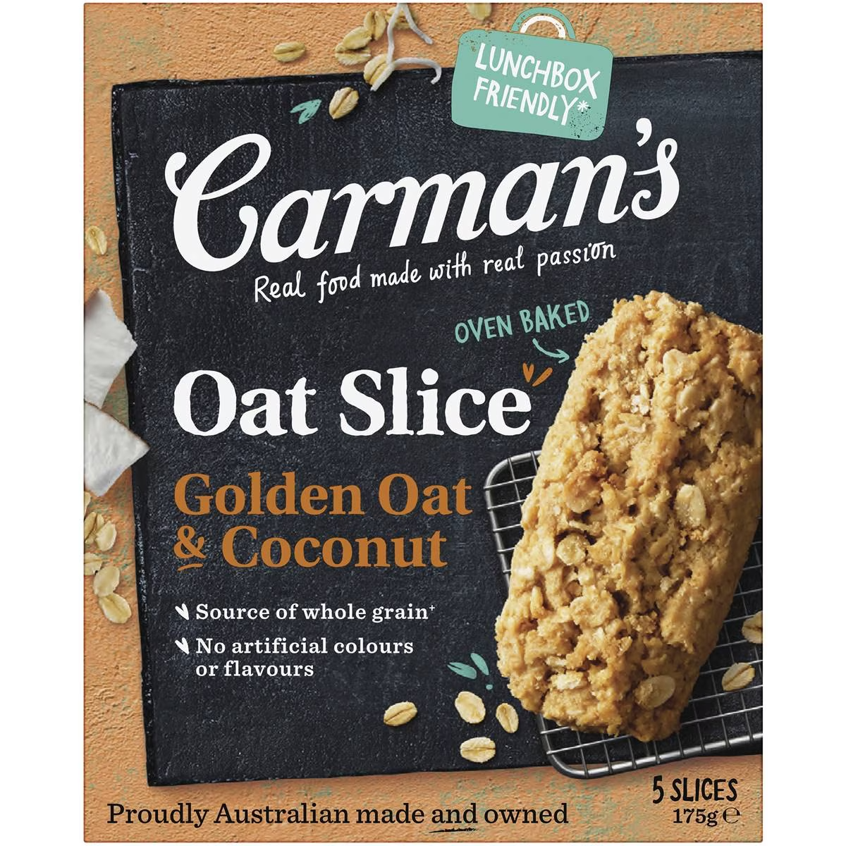 Carman's Oat Slices Golden Oat & Coconut 5 Pack