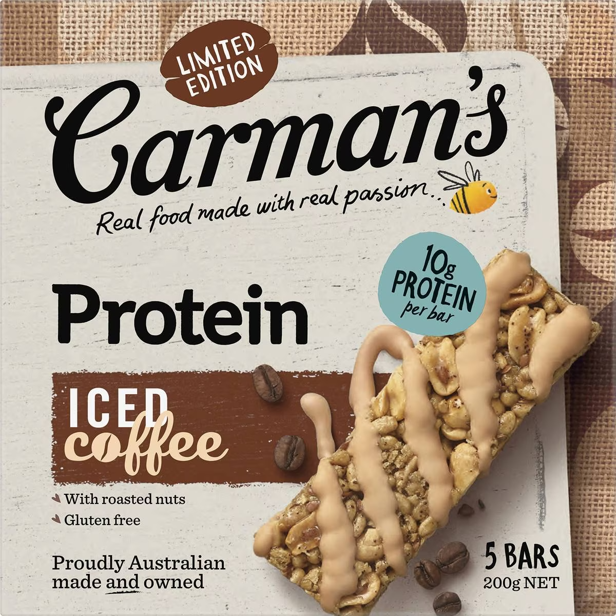 Carman's Protein Bars Iced Coffee Limited Edition 5 Pack