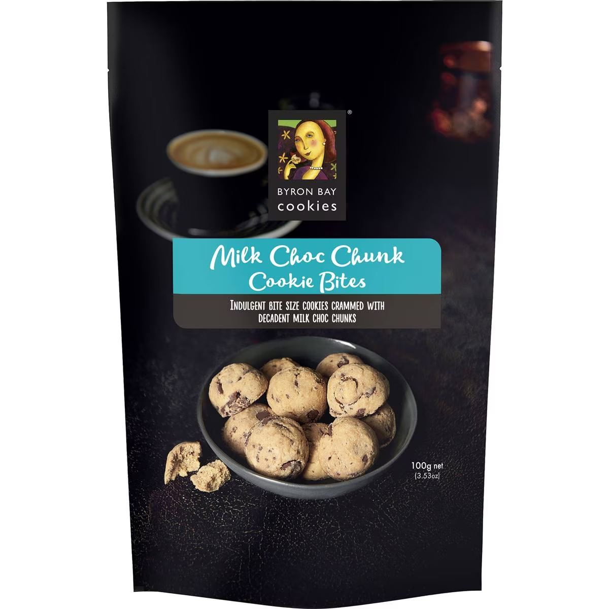 Byron Bay Cookies Milk Choc Chunk Cookie Bites 100g