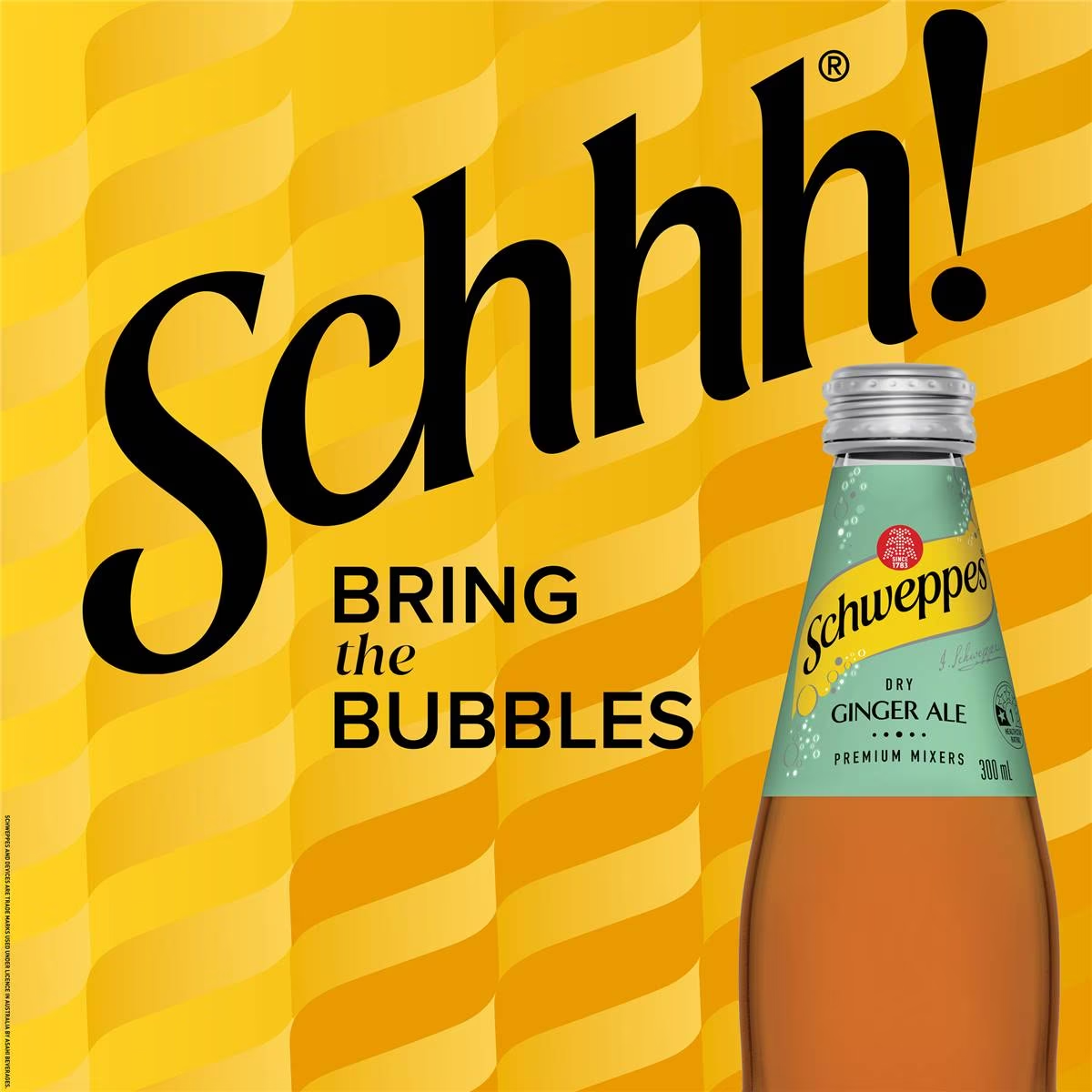 Schweppes Dry Ginger Ale Soft Drink Bottle Mixers Multipack 300ml x 4 Pack