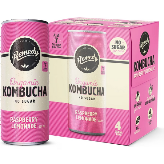 Remedy Raspberry Lemonade Kombucha 4 Pack