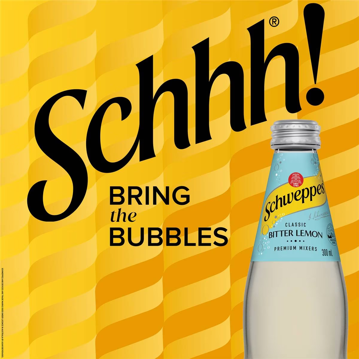 Schweppes Bitter Lemon Soft Drink Classic Mixers Multipack 300ml x 4 Pack