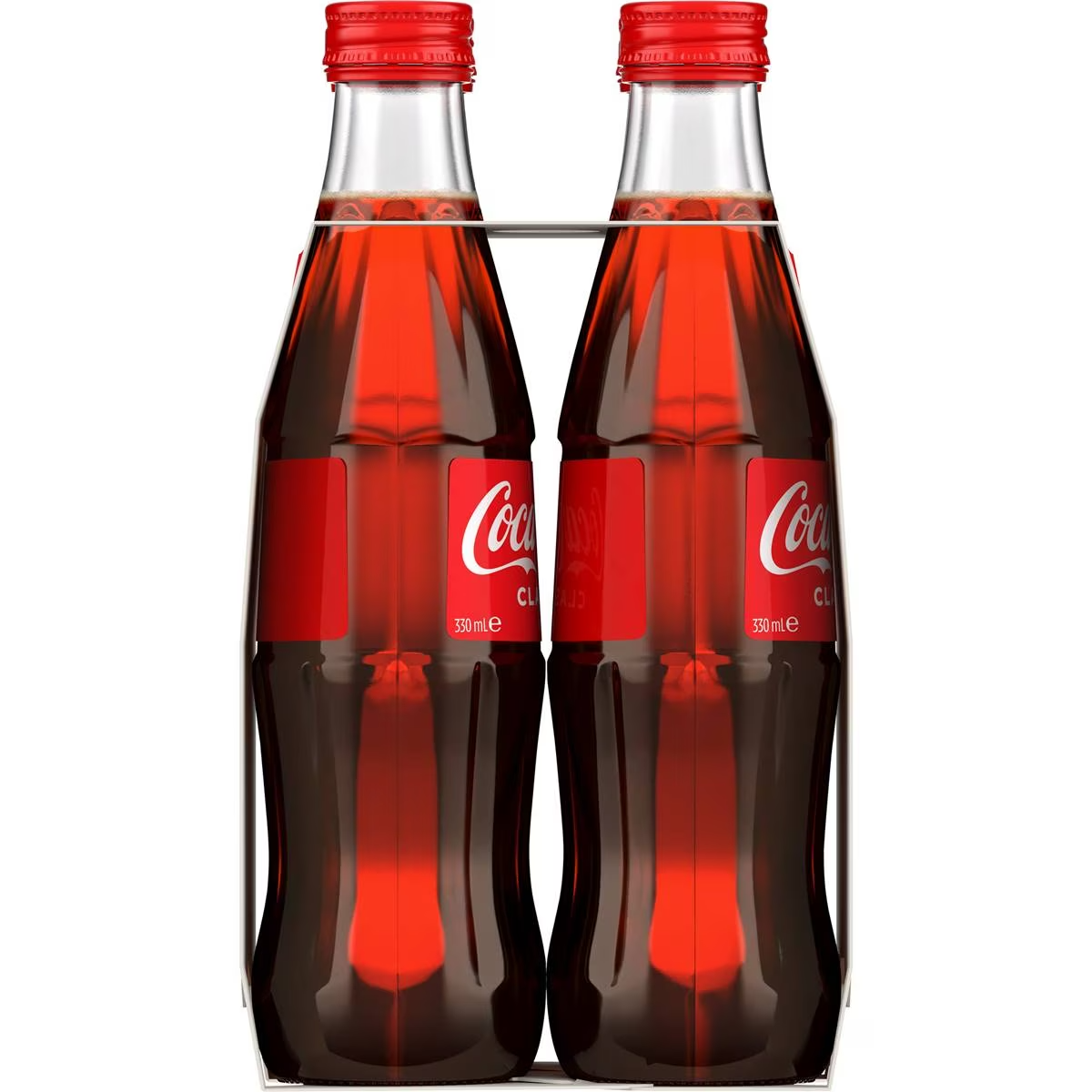 Coca - Cola Classic Soft Drink Multipack Glass Bottles 4 X 330ml