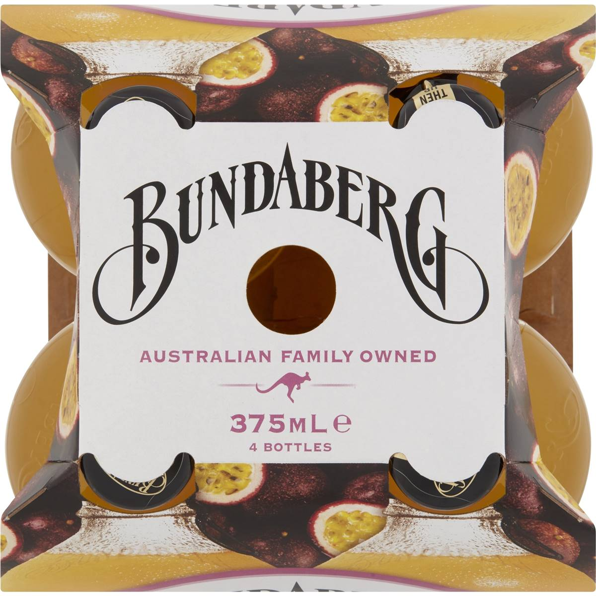 Bundaberg Sparkling Passionfruit Drink 375ml X4 Pack