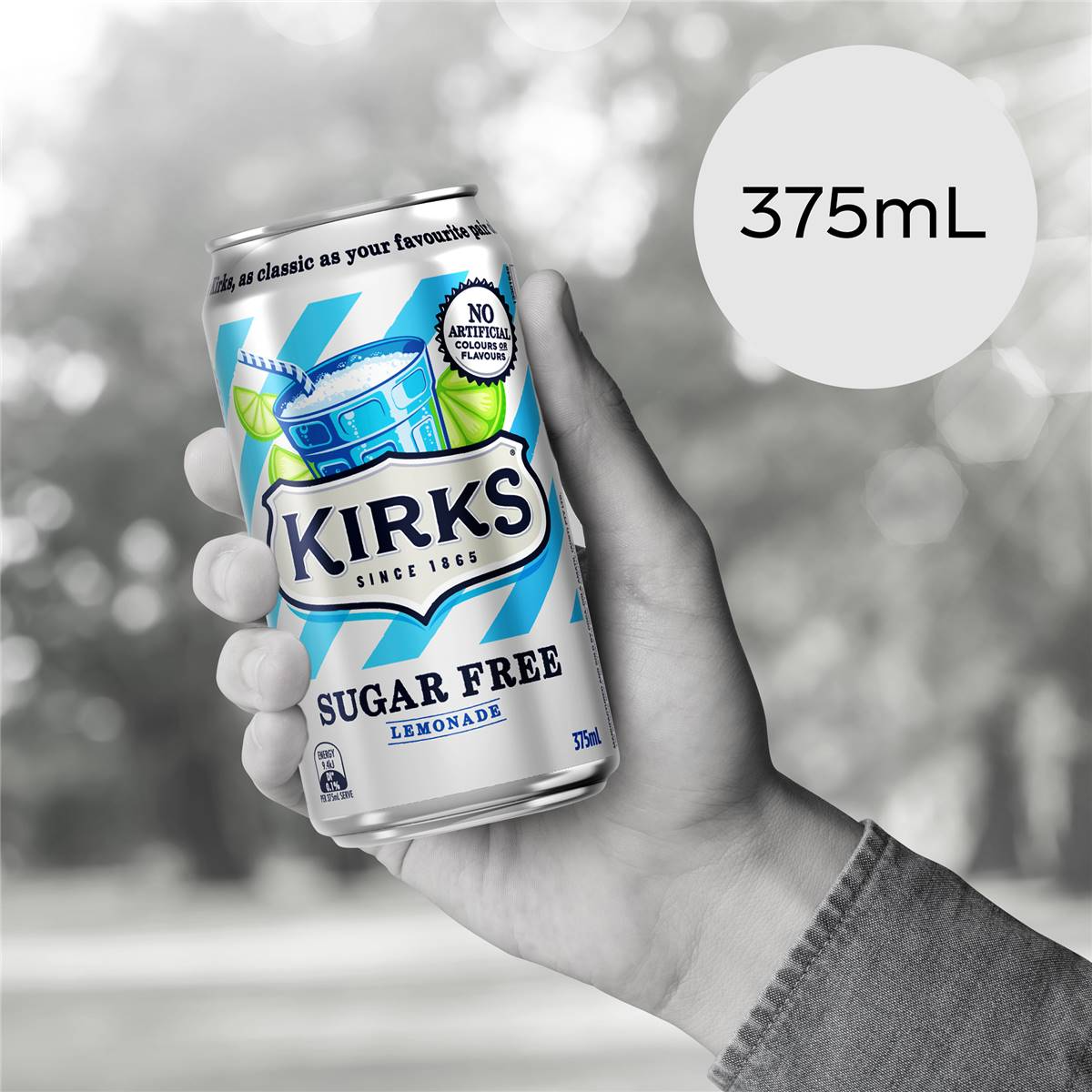 Kirks Sugar Free Lemonade Soft Drink Multipack Cans 375ml X10 Pack