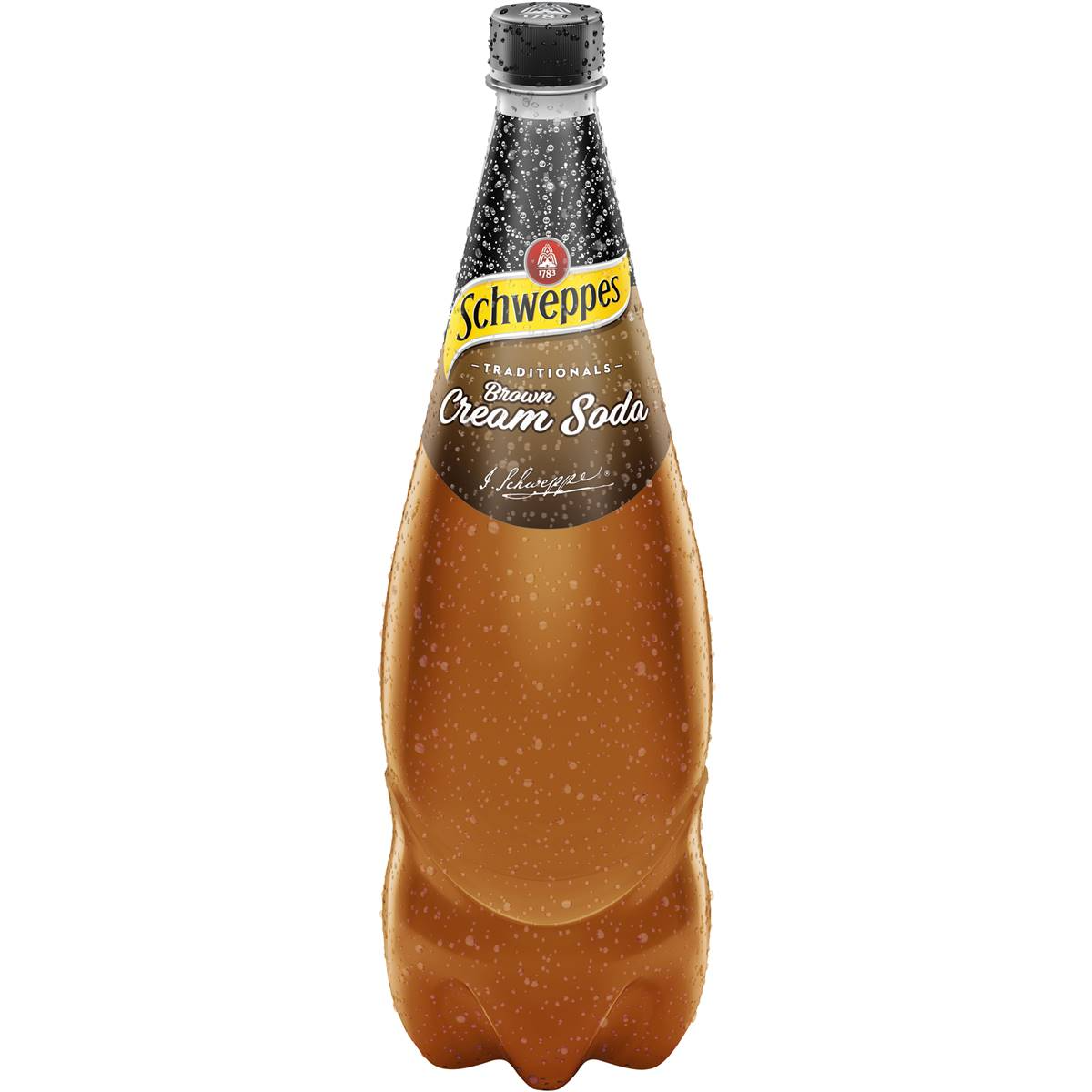 Schweppes Traditional Brown Creaming Soda Soft Drink Bottle 1.1l